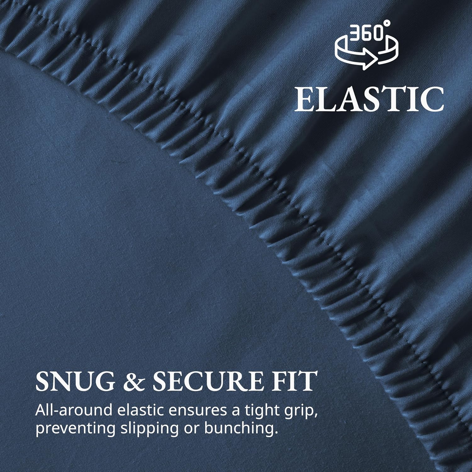 Lane Linen 100 Organic Cotton Twin Fitted Sheet Set - Estate Blue