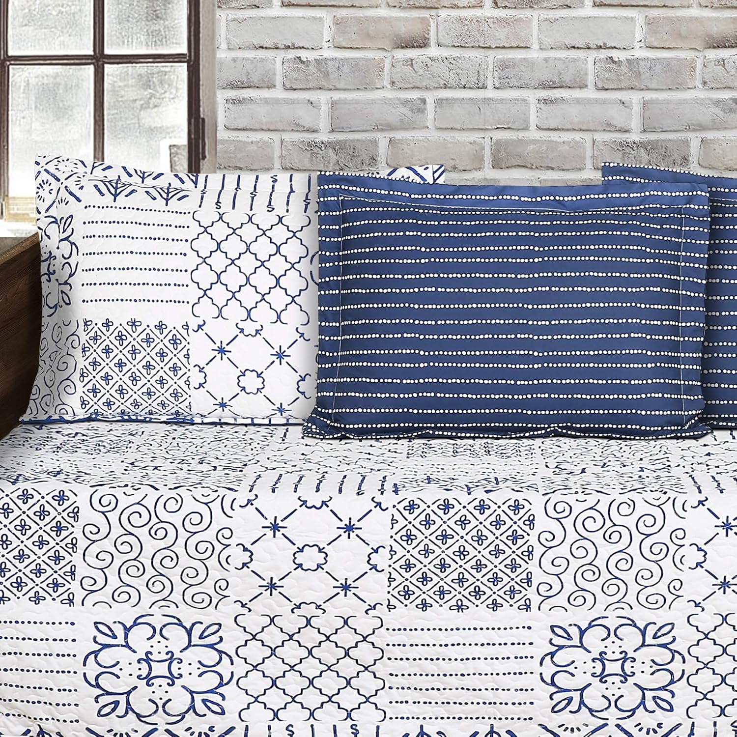 Lush Decor Blue Daybed Monique 6 Piece Cover Set