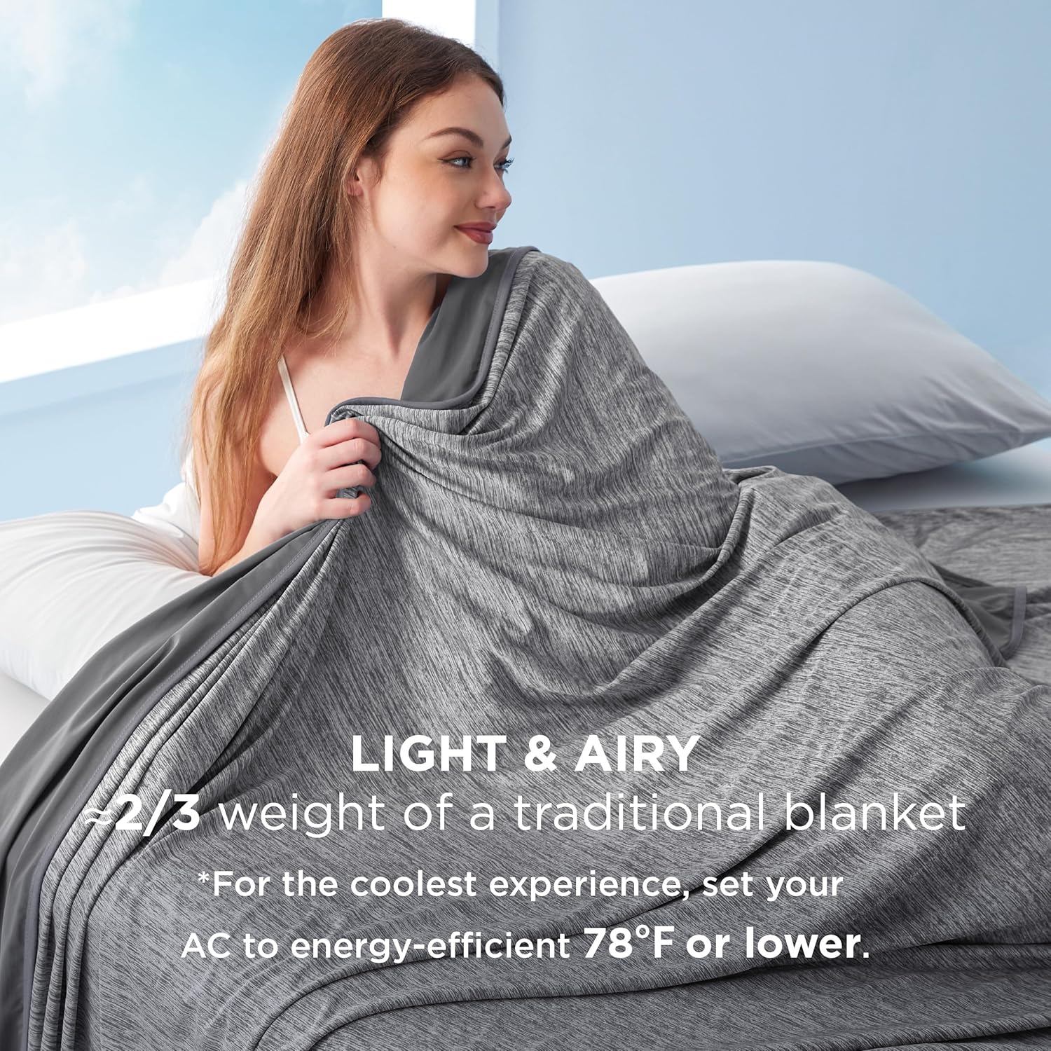Bedsure Cooling Blanket for Hot Sleepers 50x70 Inches Mesh Grey