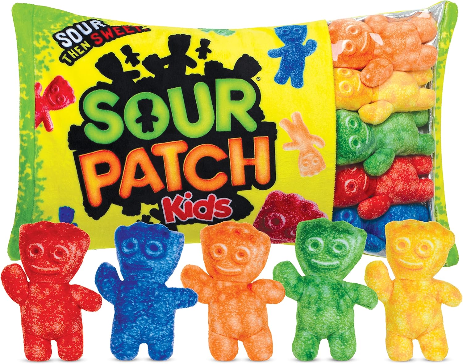 iscream Sour Patch Kids Pillow Set 18x12 with Mini Candies