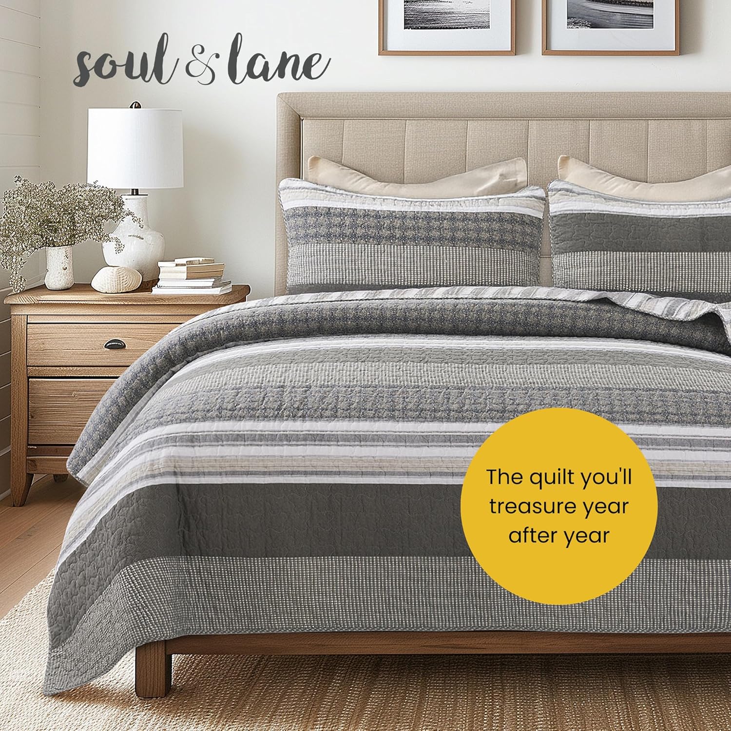 Soul Lane Madrona Quilt Set - Twin Size with 1 Sham