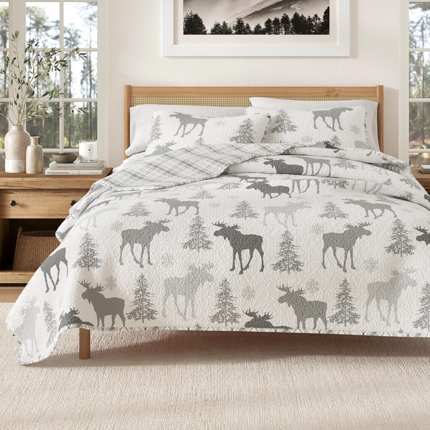 Great Bay Home Lodge Bedspread Twin XL Quilt Set with 1 Sham