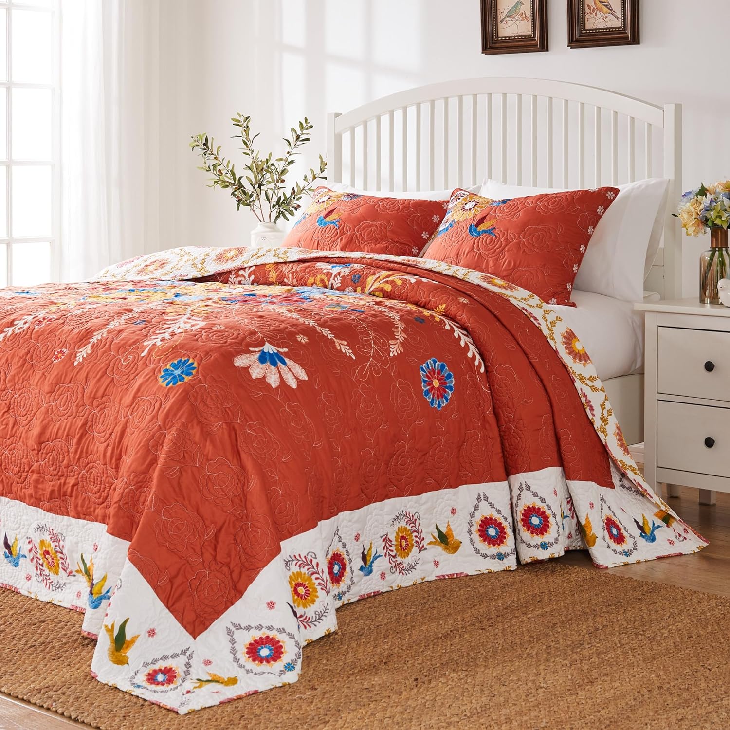 Greenland Home Barefoot Bungalow Bedspread Set 3-Piece Jumbo King Multi
