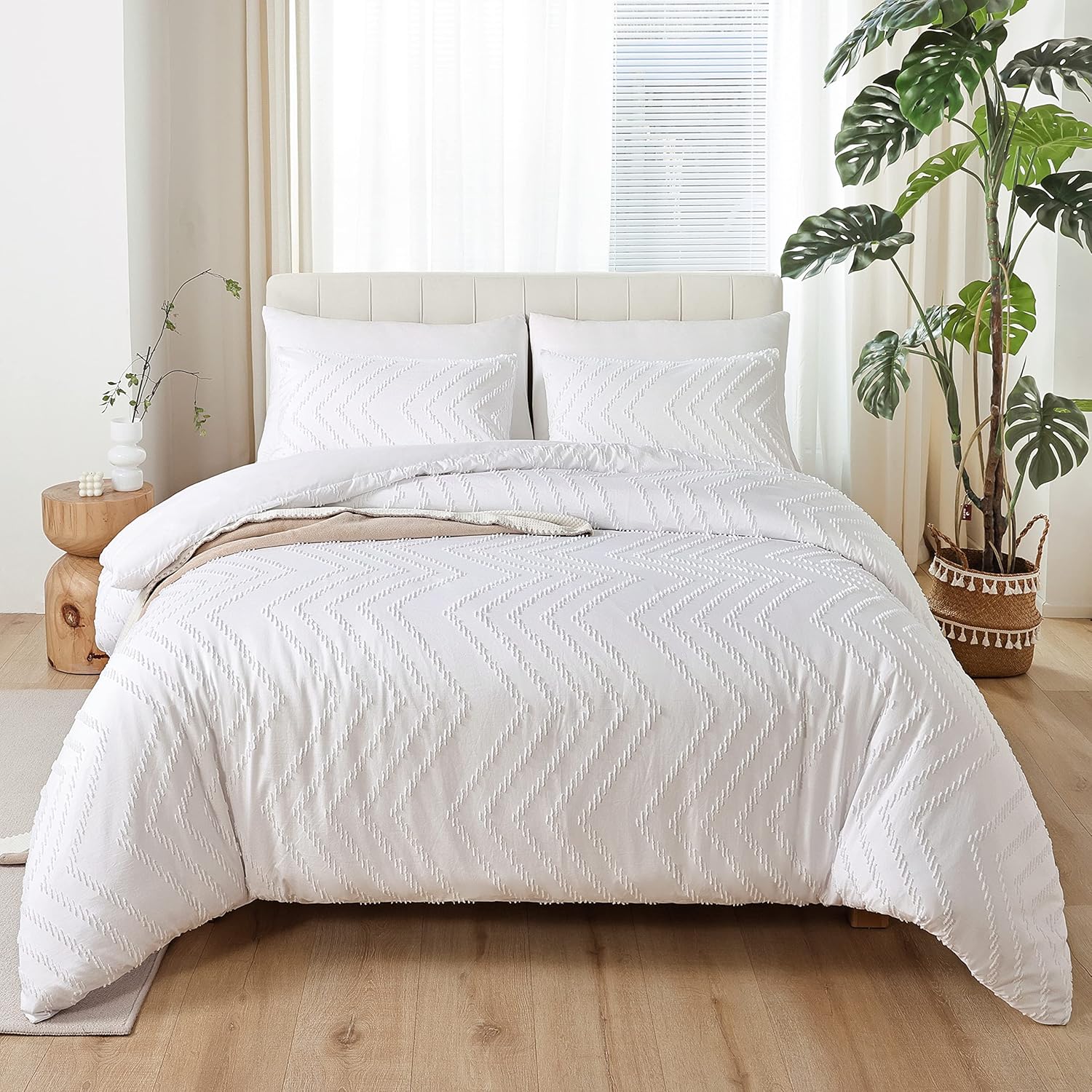 YIRDDEO White Twin Comforter Set 2Pcs 1