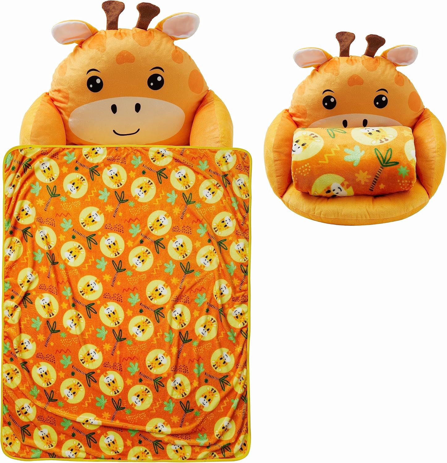 Unicorns Robots Boys Giraffe Lounge Pillow with Blanket