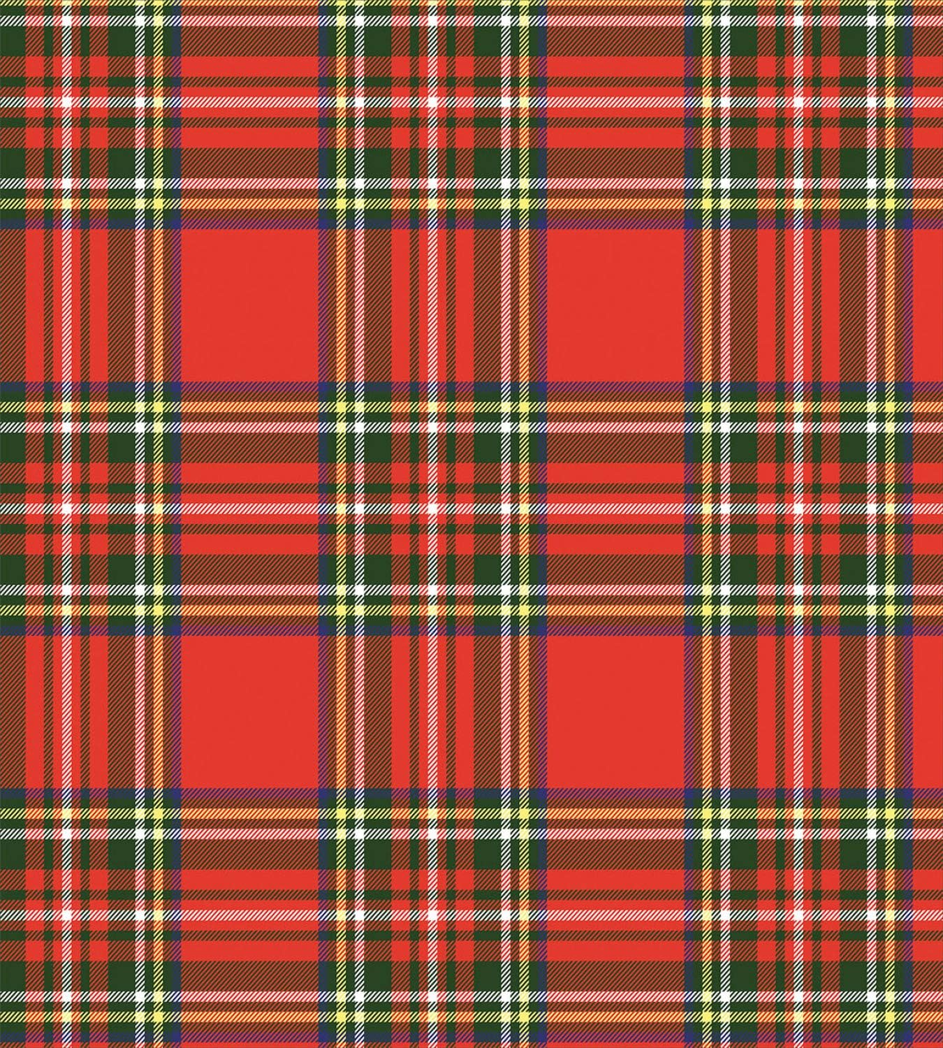 Ambesonne Plaid Duvet Cover Set King Size - Vermilion Orange and Green