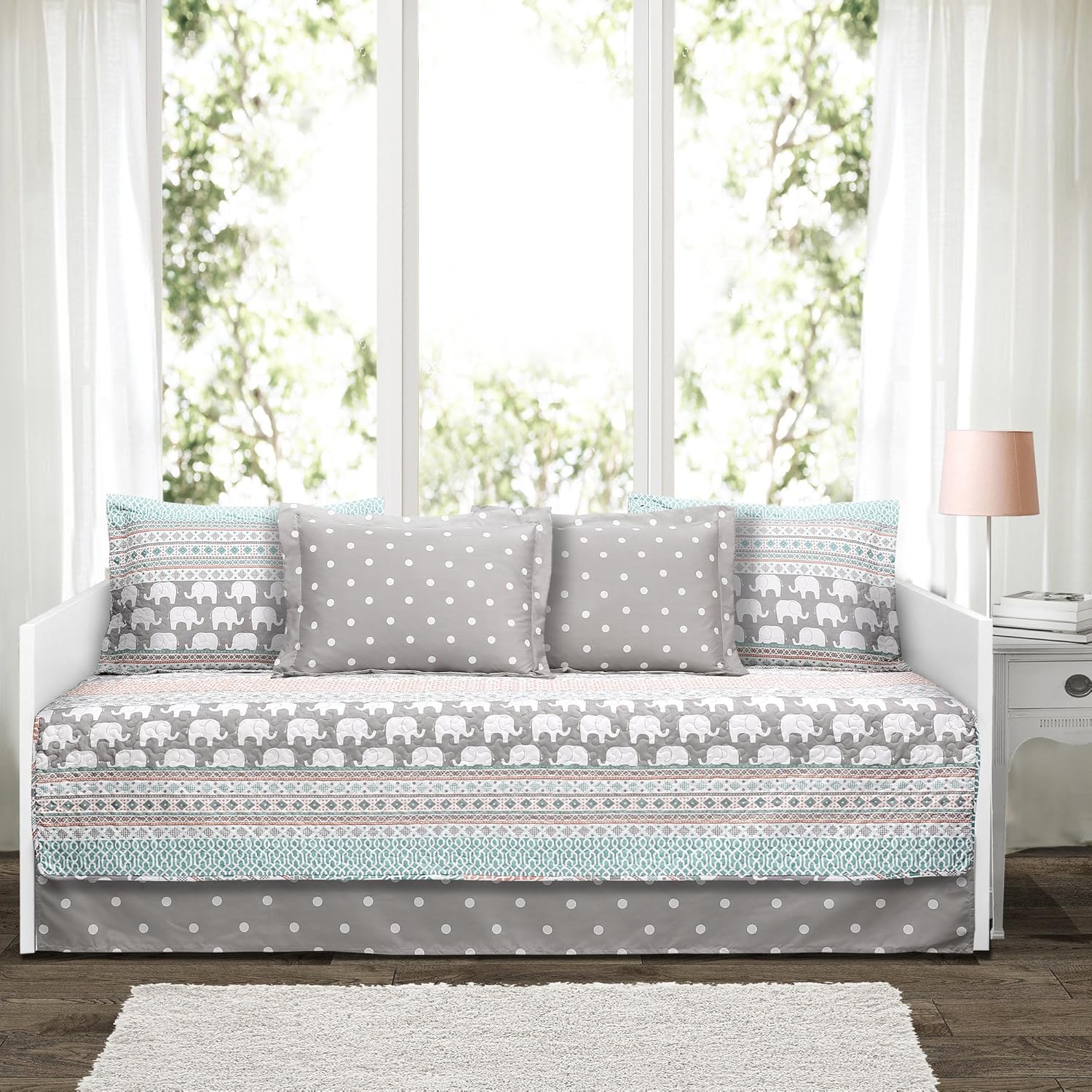 Lush Decor 6-Piece Daybed Set with Elephant Print