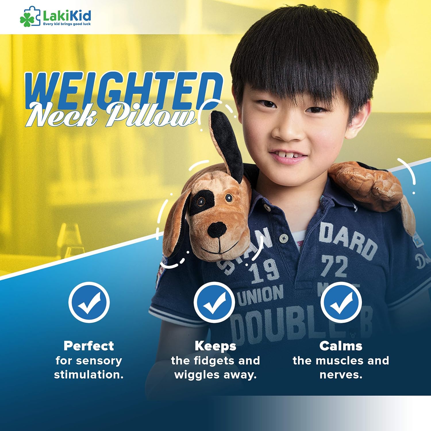 LakiKid Shoulder Wrap for Kids Beagle Travel Pillow