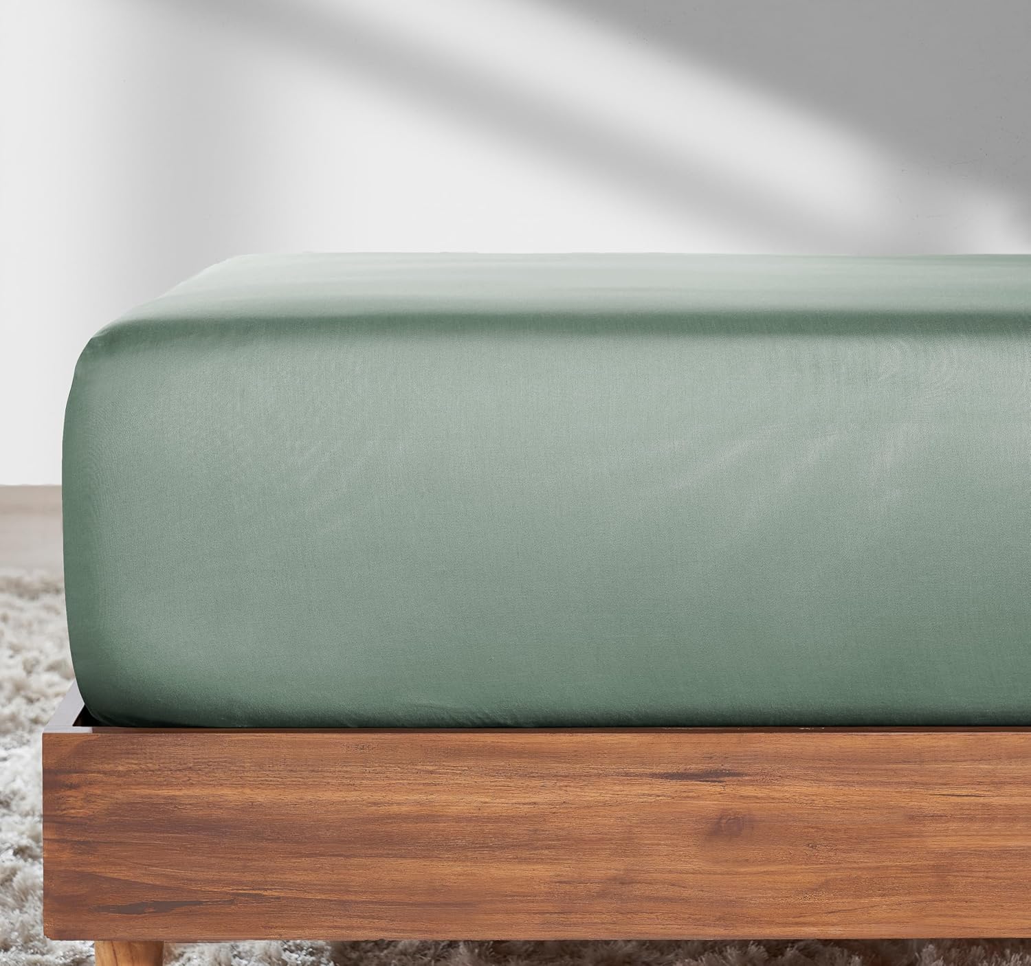 California Design Den Twin XL Fitted Sheet Sage Green