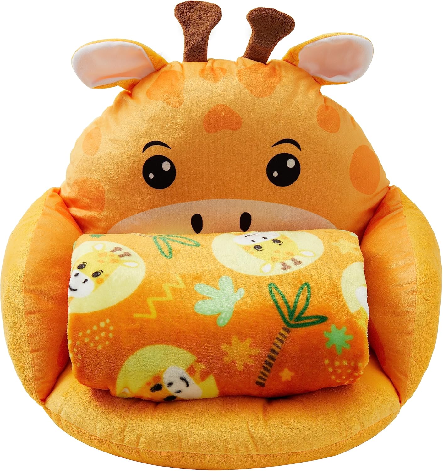 Unicorns Robots Boys Giraffe Lounge Pillow with Blanket