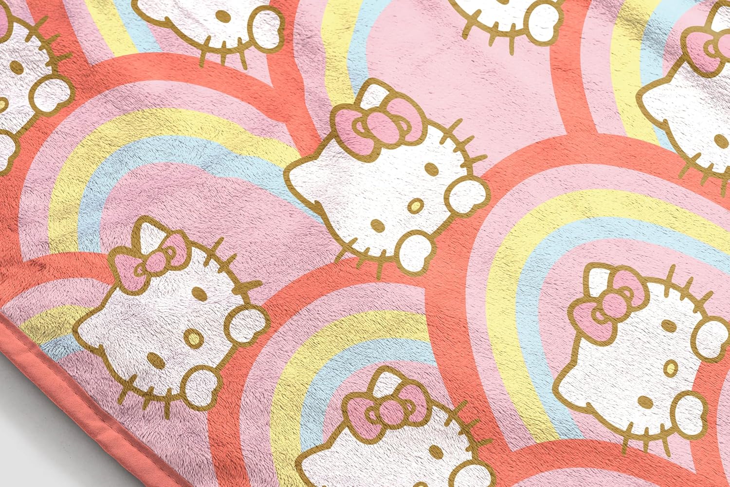 Jay Franco Hello Kitty Rainbow Plush Throw Blanket