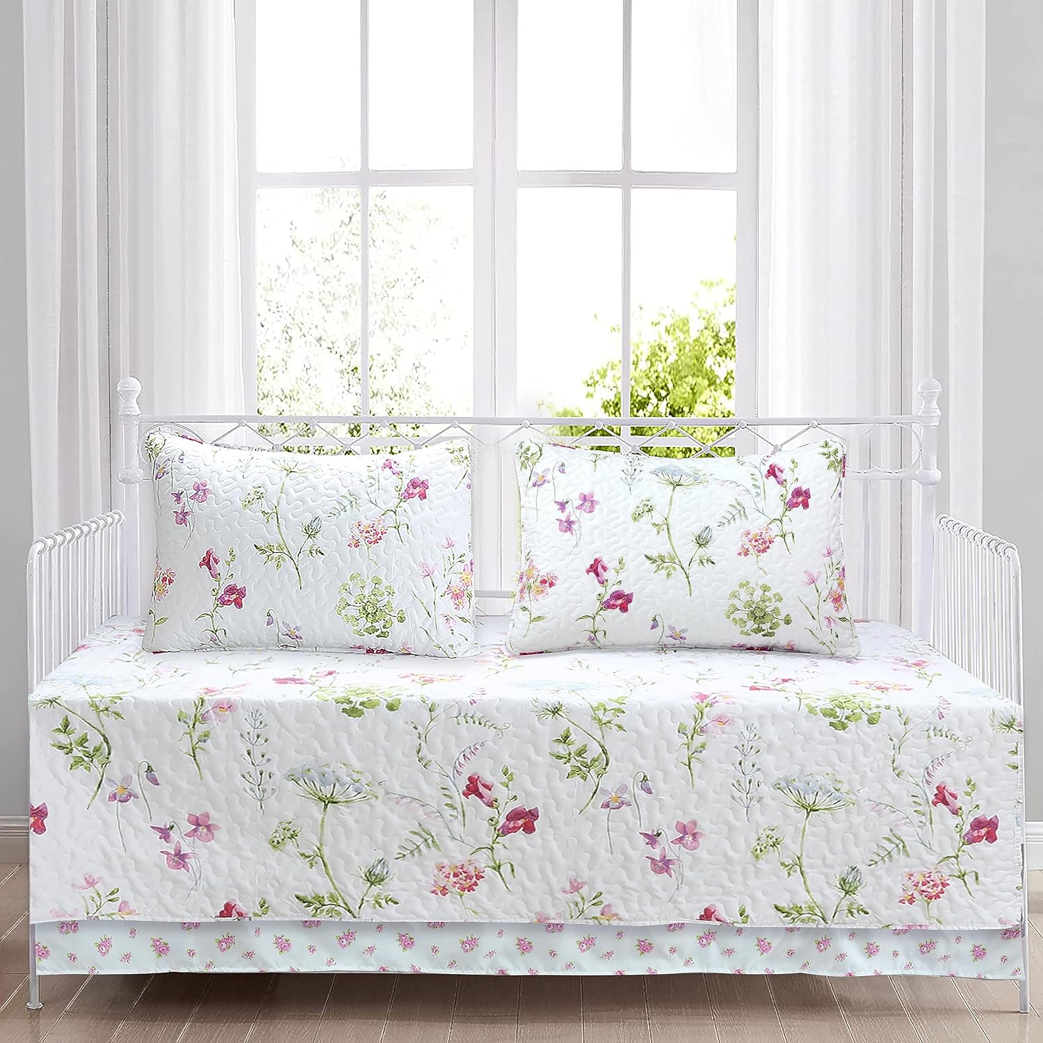 Cozy Line Azalea Floral Chintz Microfiber Reversible Daybed Bedding Set