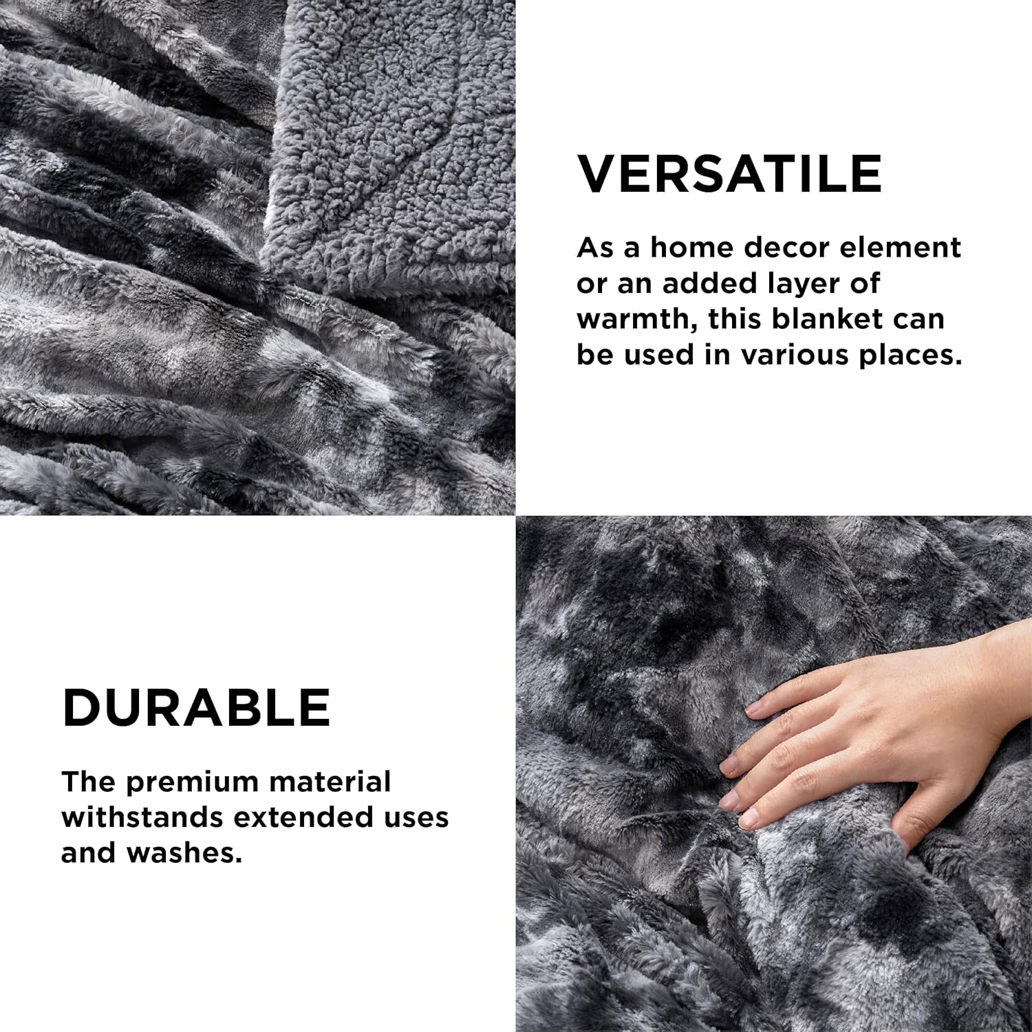 Bedsure Sherpa Fluffy Blanket - Twin Size Tie Dye 60x80 Inches
