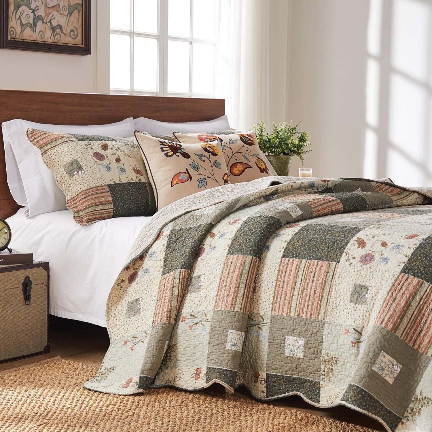 Greenland Home Sedona 100 Cotton Quilt Set Gray