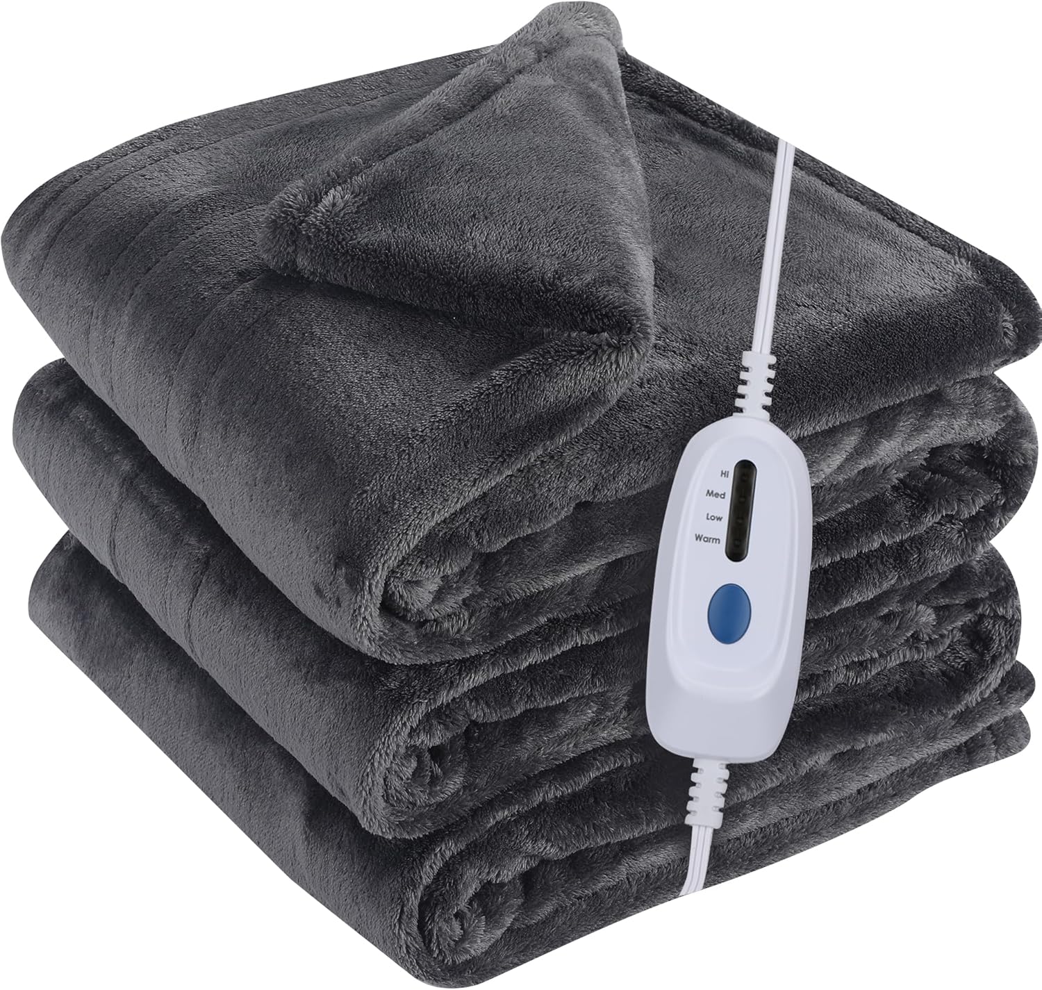 McJaw Heated Electric Blanket 72 x 84 Dark Grey