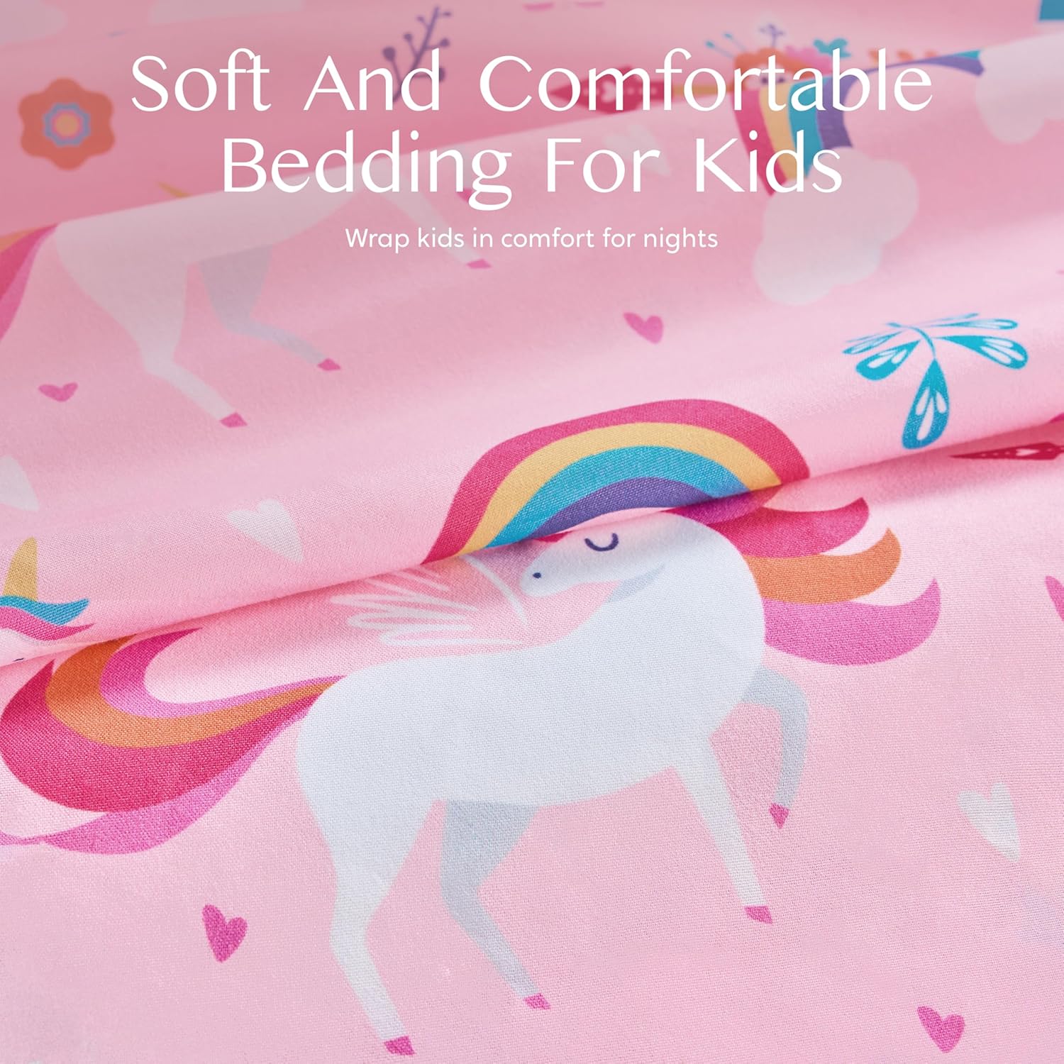 Joiedomi Kids Twin Sheet Set with Unicorn Print