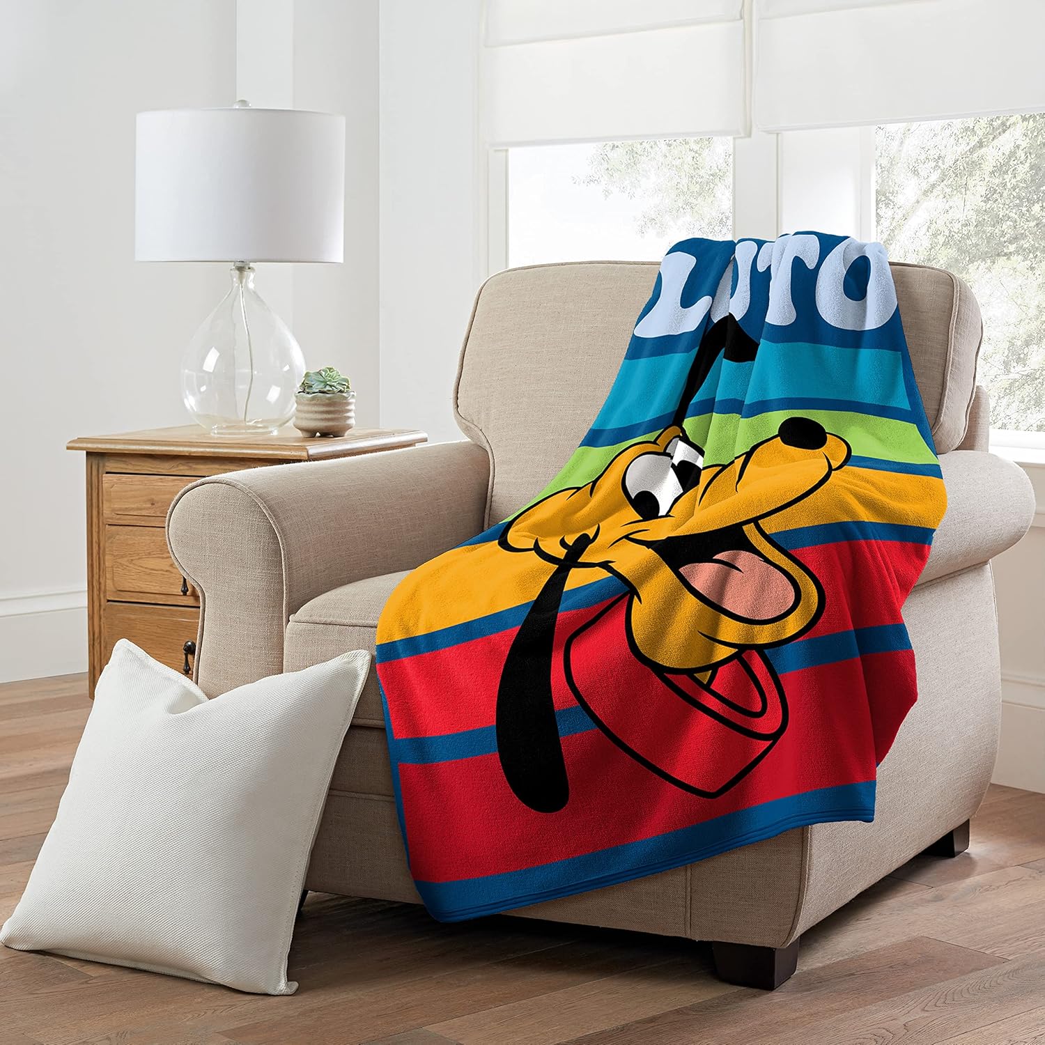 Northwest Pluto Stripes Micro Raschel Throw Blanket 46 x 60