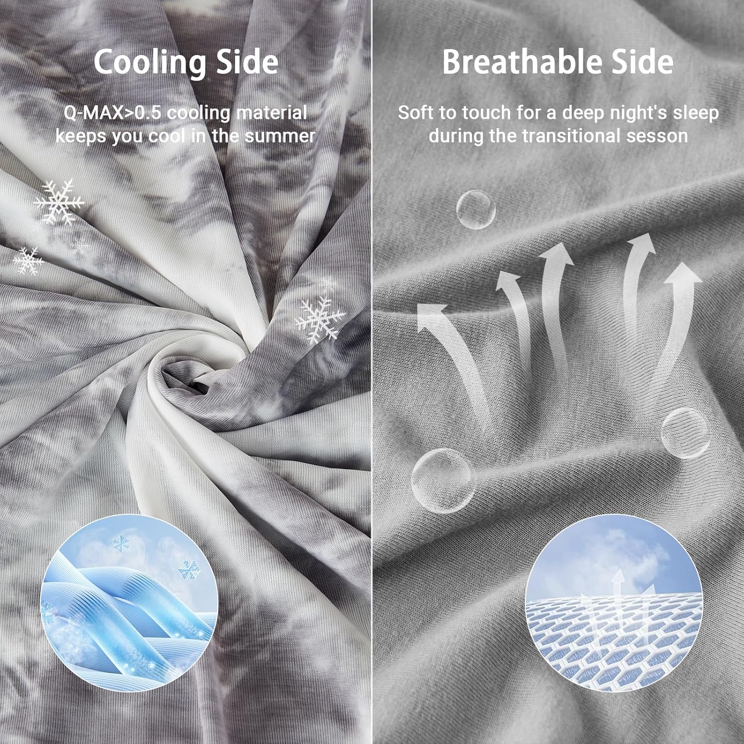 NORD ECO Cooling Blanket Queen Size Tie Dye Grey