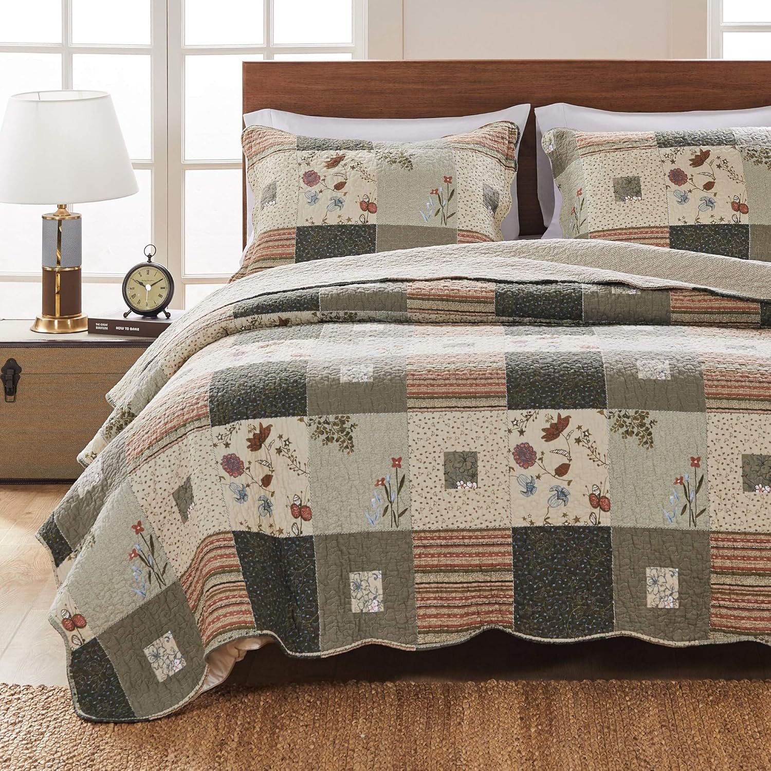 Greenland Home Sedona 100 Cotton Quilt Set Gray