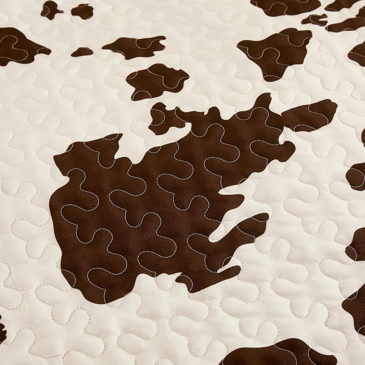 Linen Mart Southwestern Rustic Cowhide Quilt Set - Queen 3 Piece