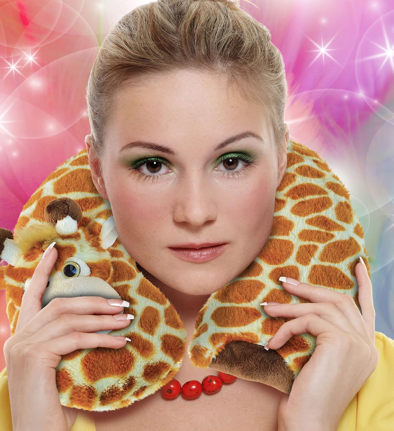 DolliBu Giraffe Plush Neck Pillow for Kids