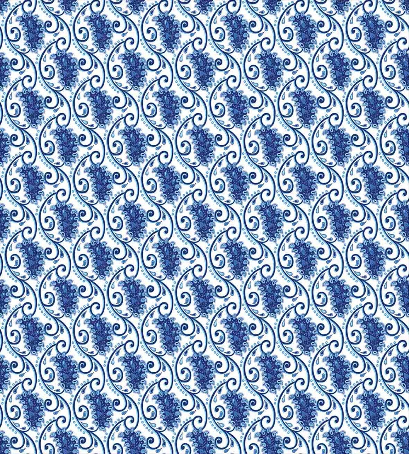 Ambesonne Paisley Duvet Cover Set Blue and White