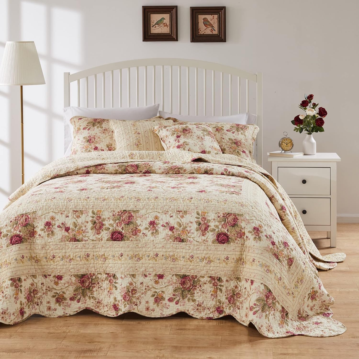 Greenland Home Antique Rose 100 Cotton Bedspread Set Queen 1