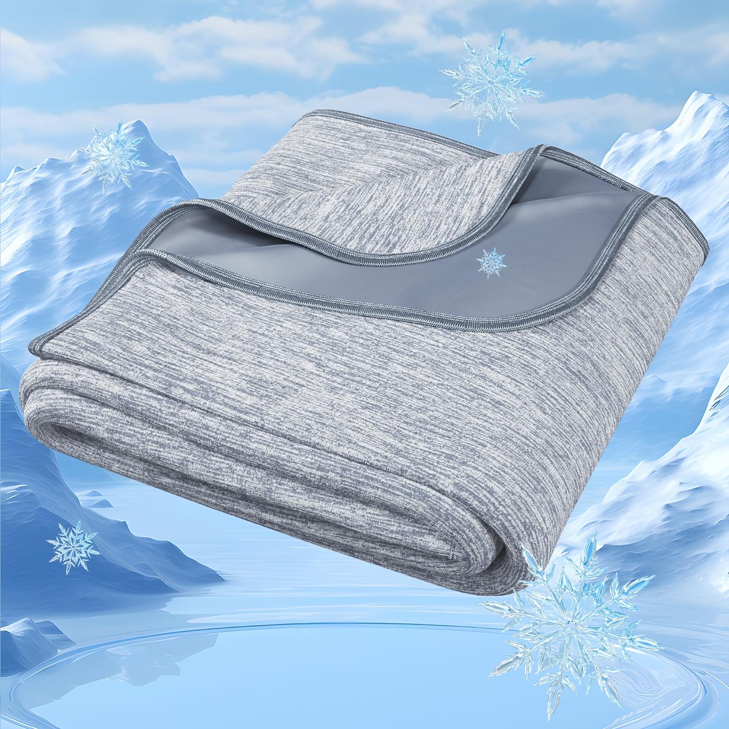 Degrees of Comfort Cooling Blanket Queen Size Grey