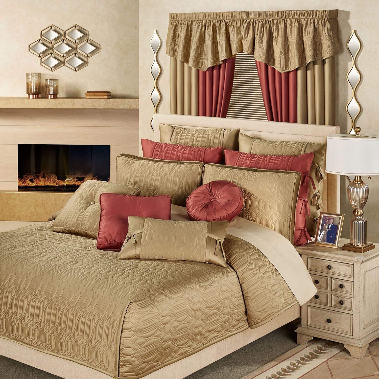 Touch of Class Golden Bronze Mini Coverlet Set Cal King