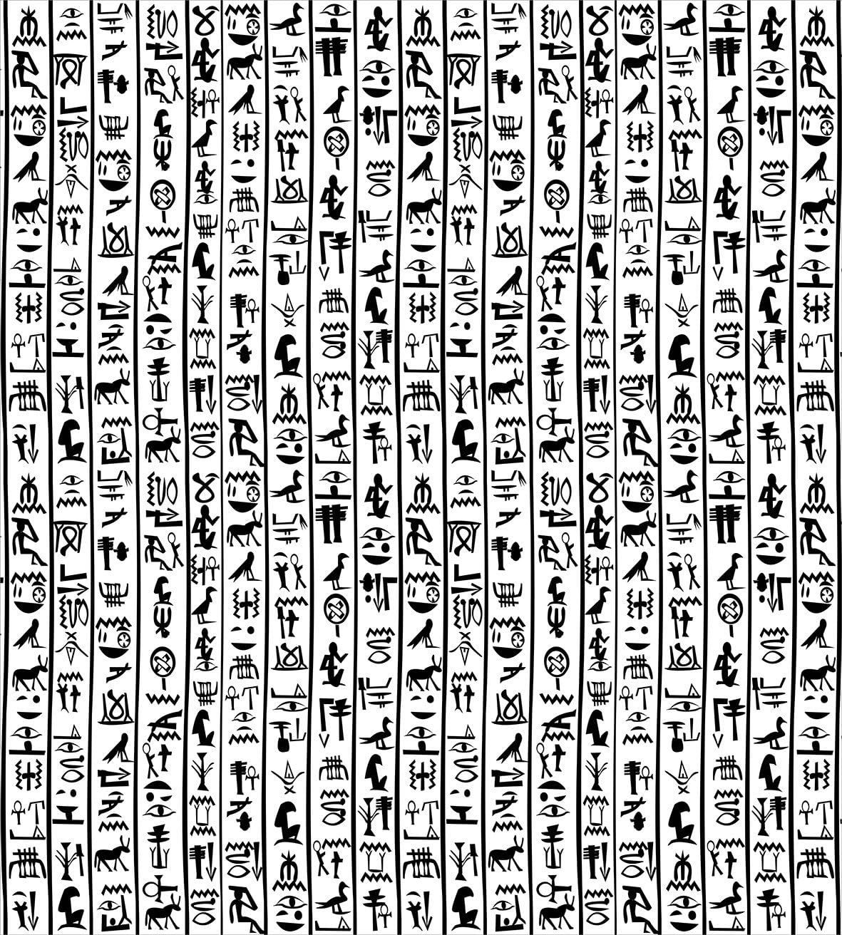 Ambesonne Egyptian Print Duvet Cover Set King Size Charcoal White 1