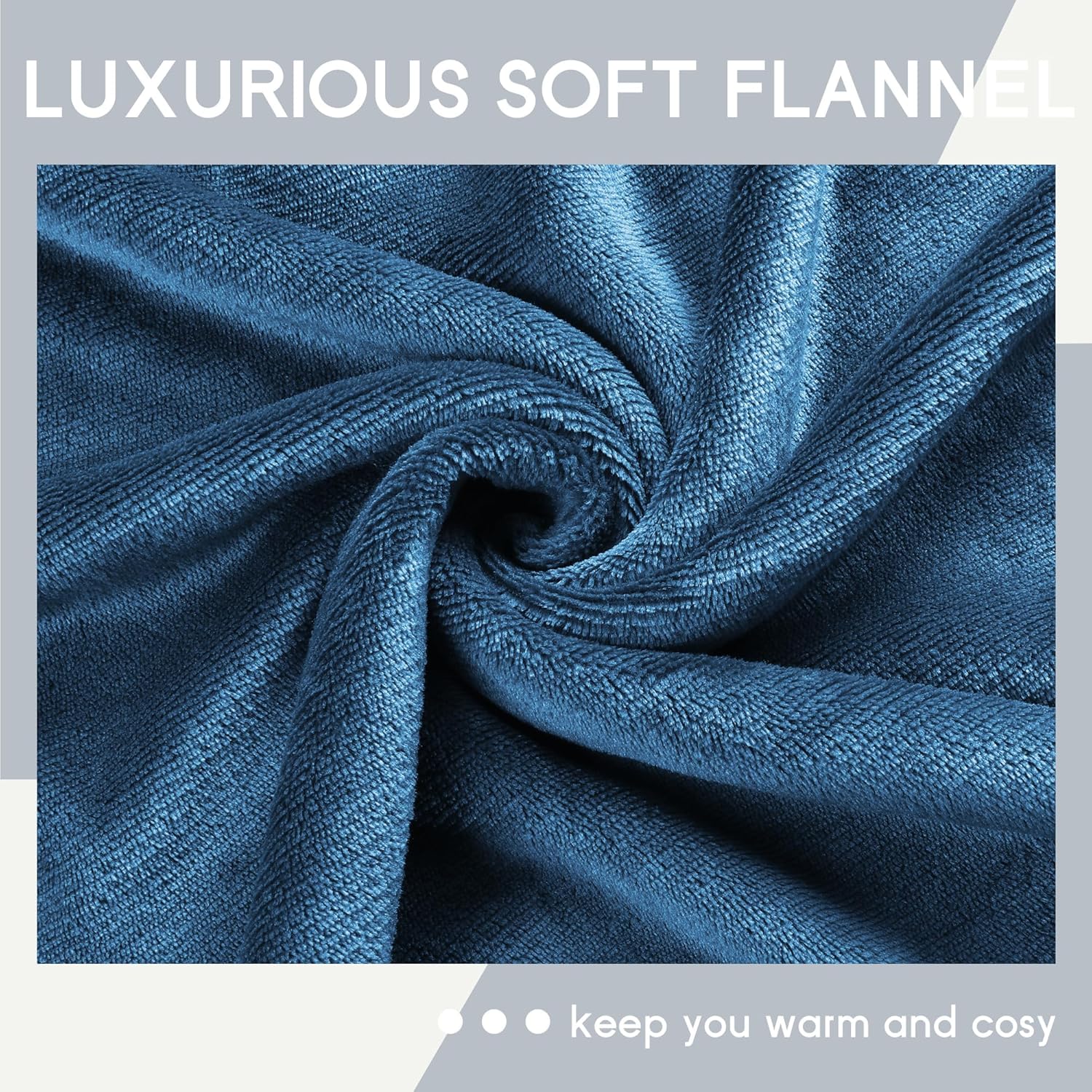 Minervada Electric Heated Blanket Twin 62x84 Flannel Warm Blue