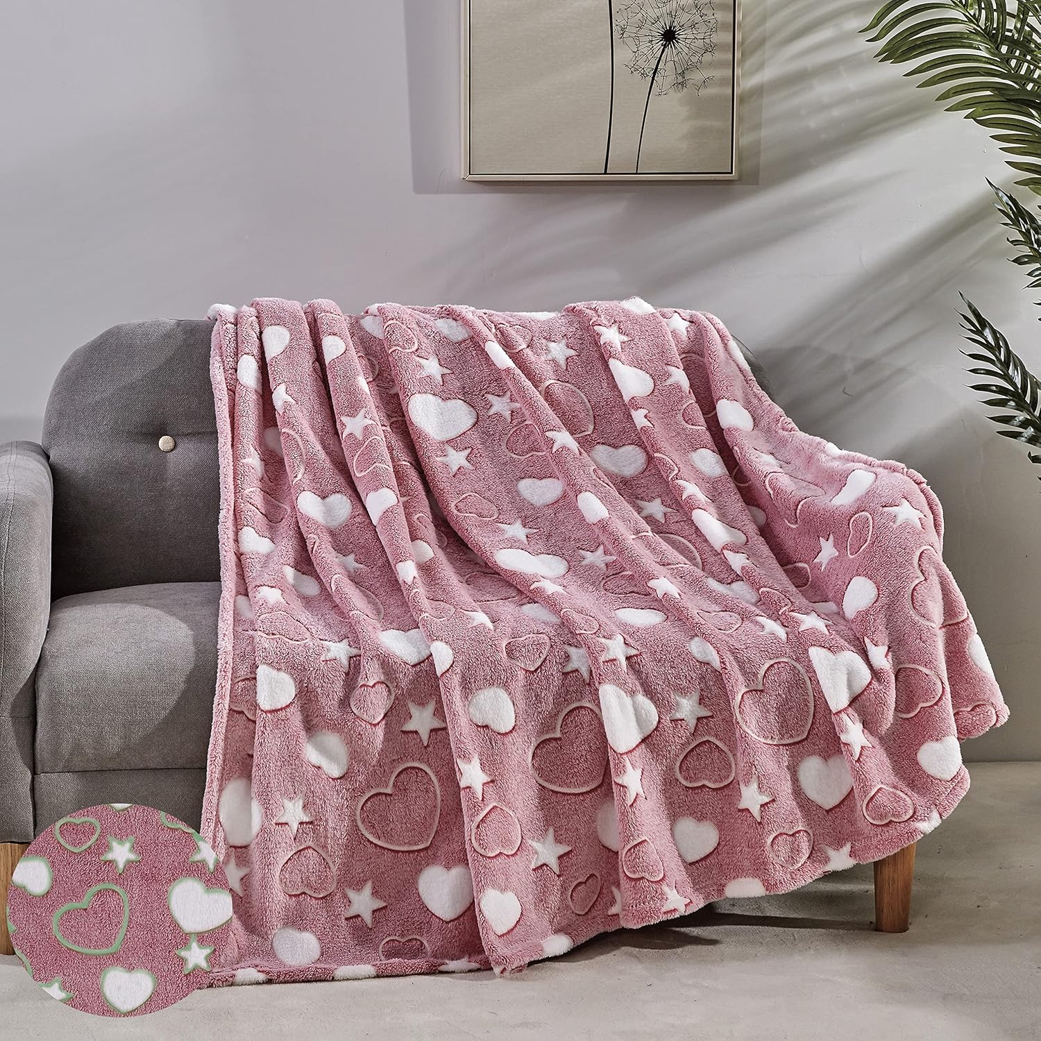 Elegant Comfort Glow in The Dark Throw Blanket - 50x60 Inches