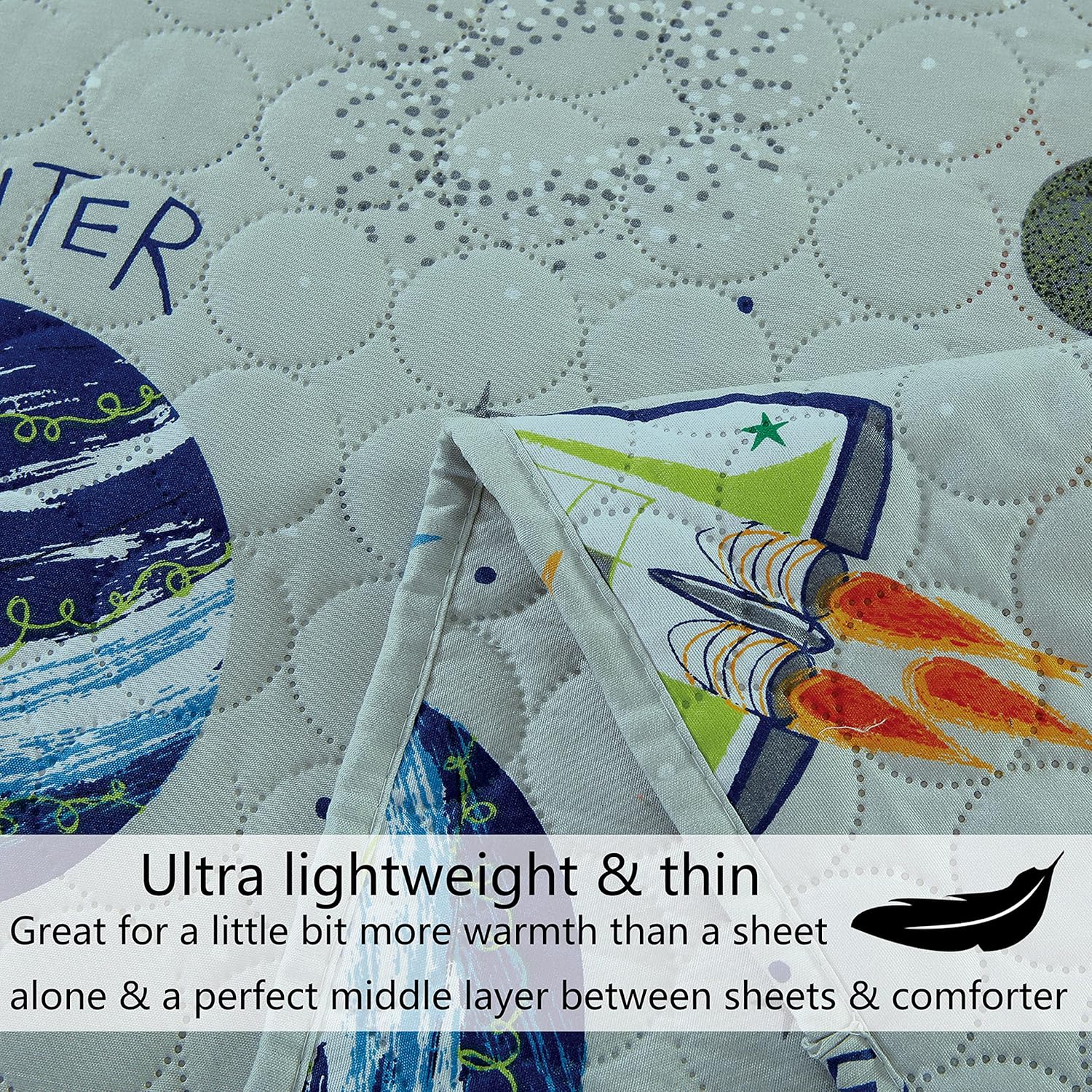 Smuge Galaxy Adventure 3-Piece Quilt Set for Kids